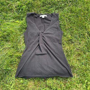 black sleeveless top